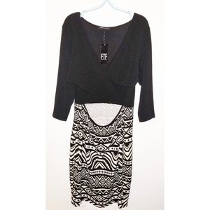 Black and white crop dress